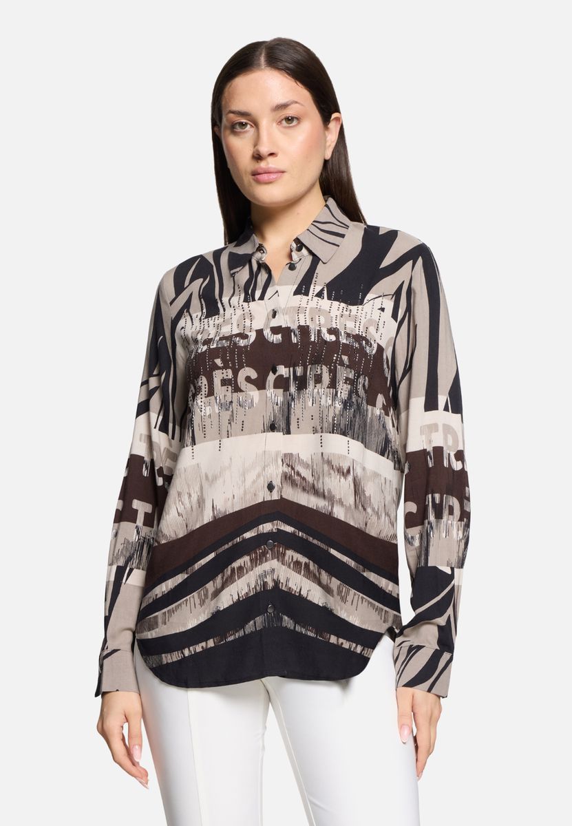 Abstraktes Hemdblusenoberteil mit Knopfleiste