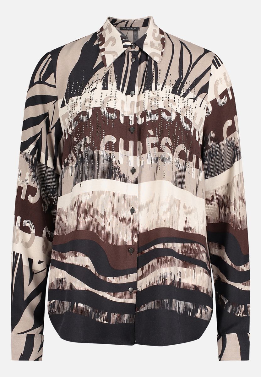 Abstraktes Hemdblusenoberteil mit Knopfleiste