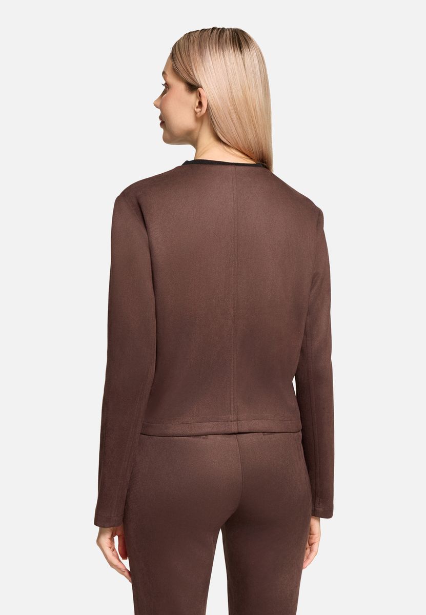Braune Blazerjacke mit Schmuckbesatz