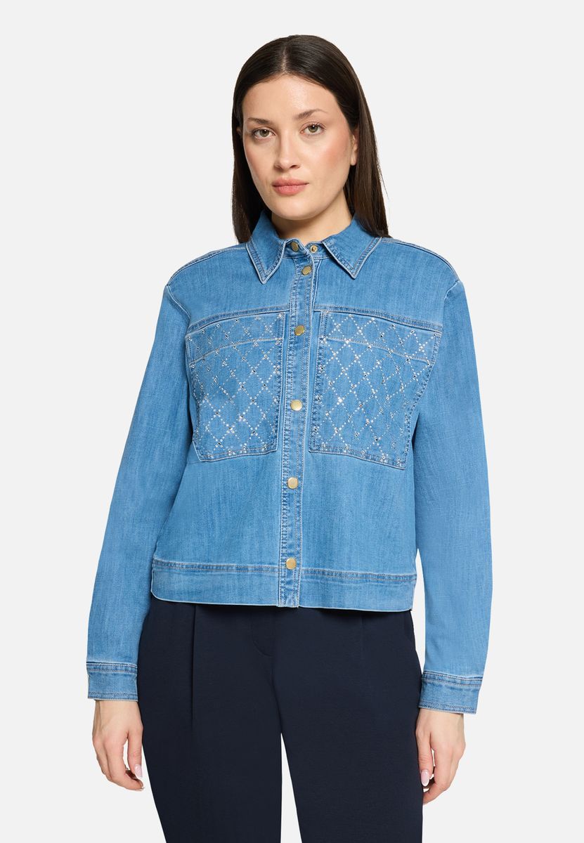Verzierte Jeanshemdjacke