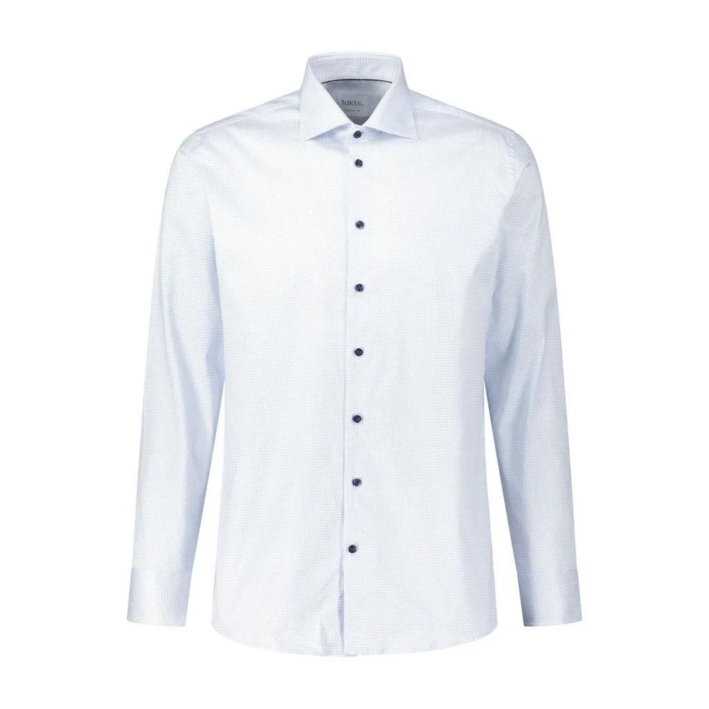 fakts - Modern Fit Hemd mit Muster - Größe 39 - blau