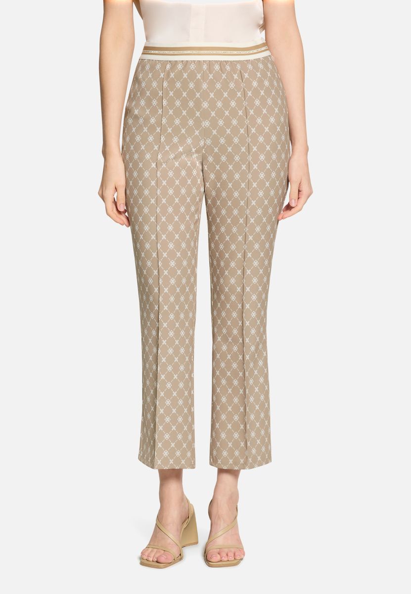 Schmal geschnittene, verkürzte Hose mit Muster