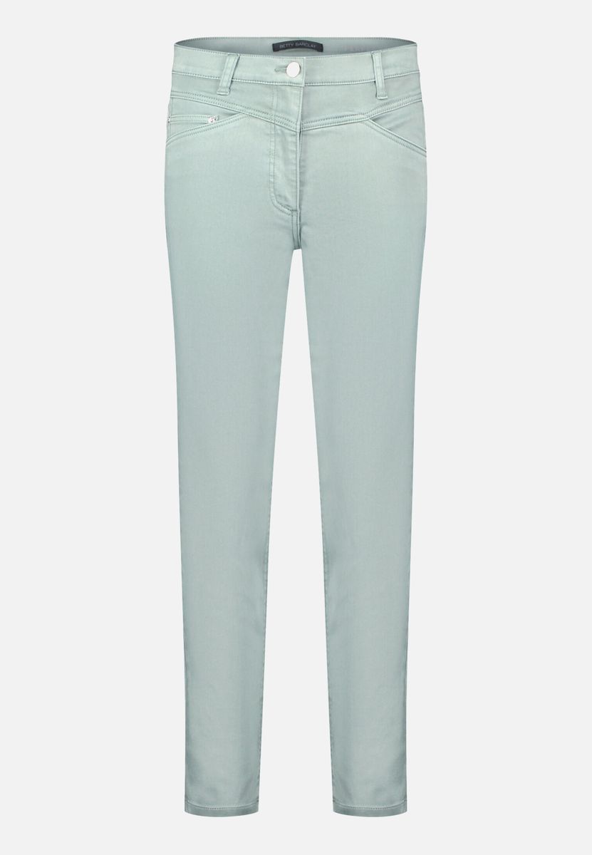 Schmal geschnittene, verkürzte Hose mit Muster