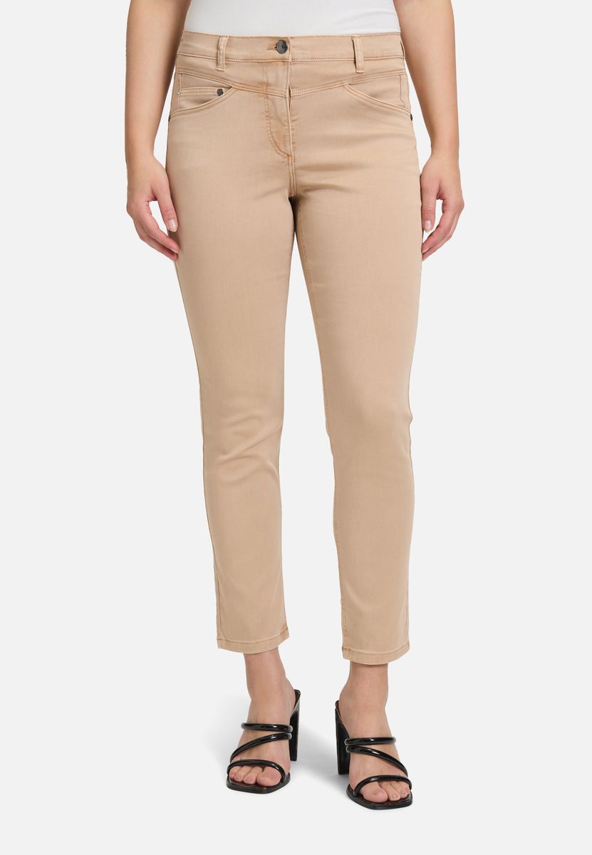 Schmal geschnittene, verkürzte Hose mit Muster