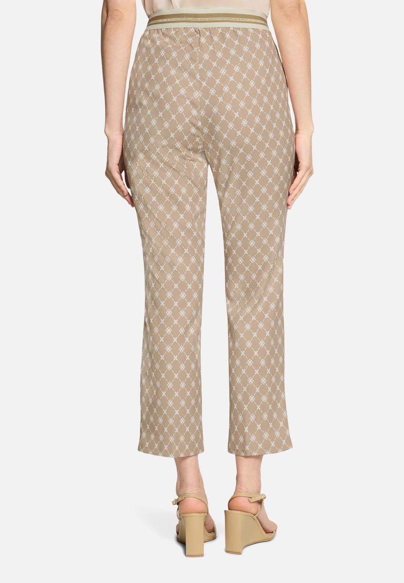 Schmal geschnittene, verkürzte Hose mit Muster