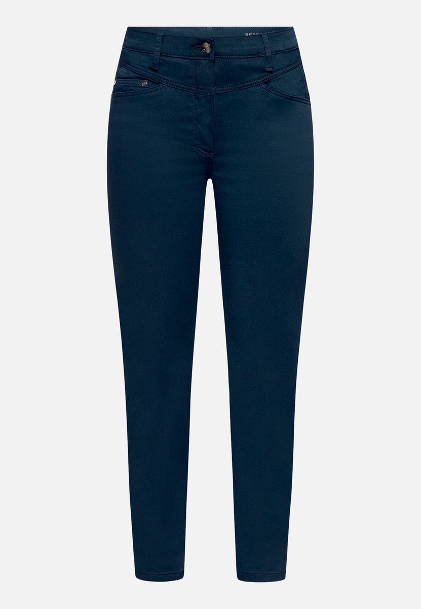 Schmal geschnittene, verkürzte Hose mit Muster