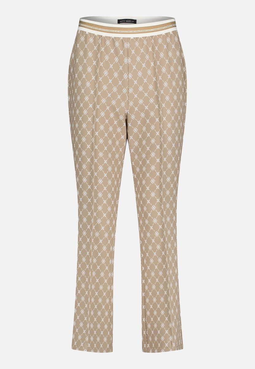 Schmal geschnittene, verkürzte Hose mit Muster