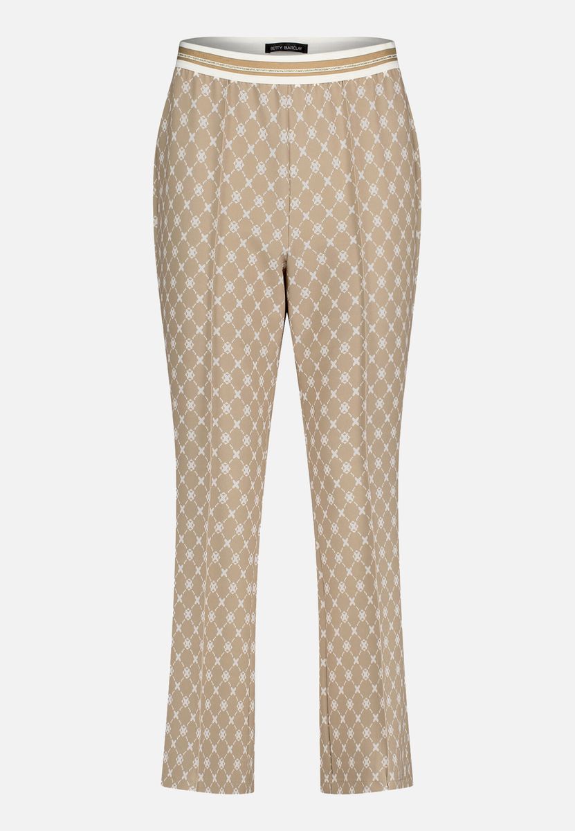 Schmal geschnittene, verkürzte Hose mit Muster