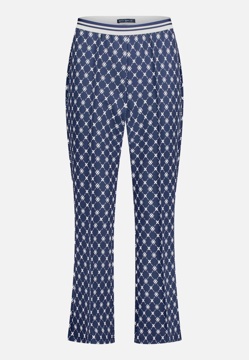 Schmal geschnittene, verkürzte Hose mit Muster