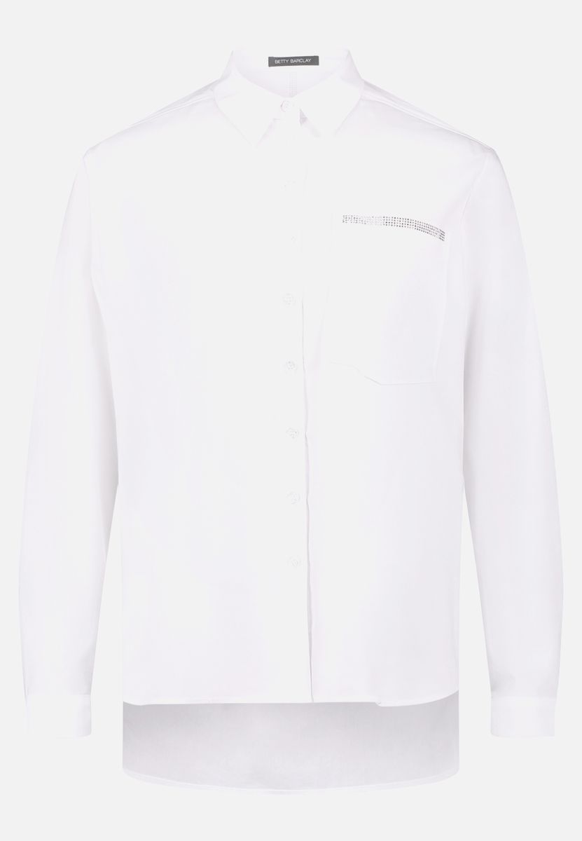 Klassische Langarmbluse mit Strasssteinen