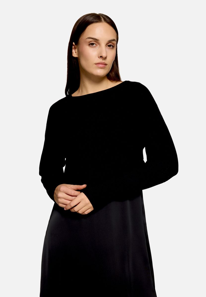 Elegantes Midikleid mit U-Boot-Ausschnitt