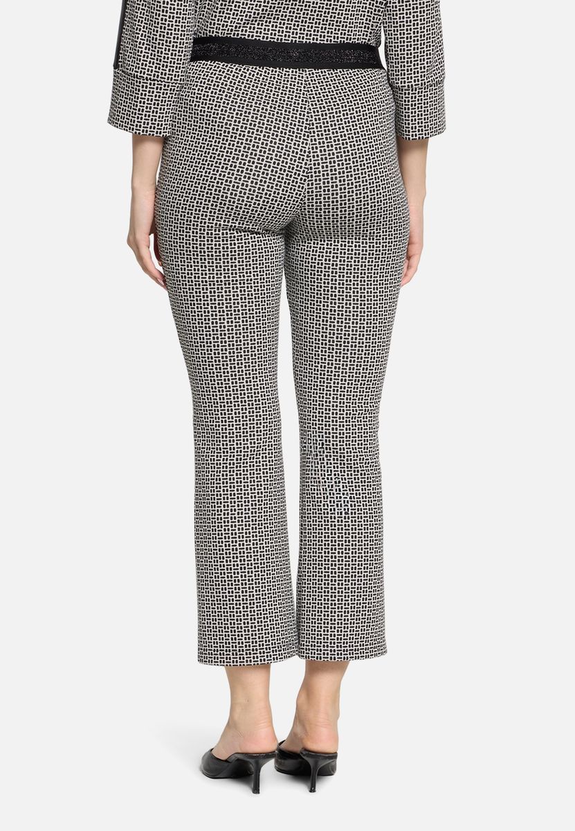 Schlupfhose mit geometrischem Muster, Slim Fit