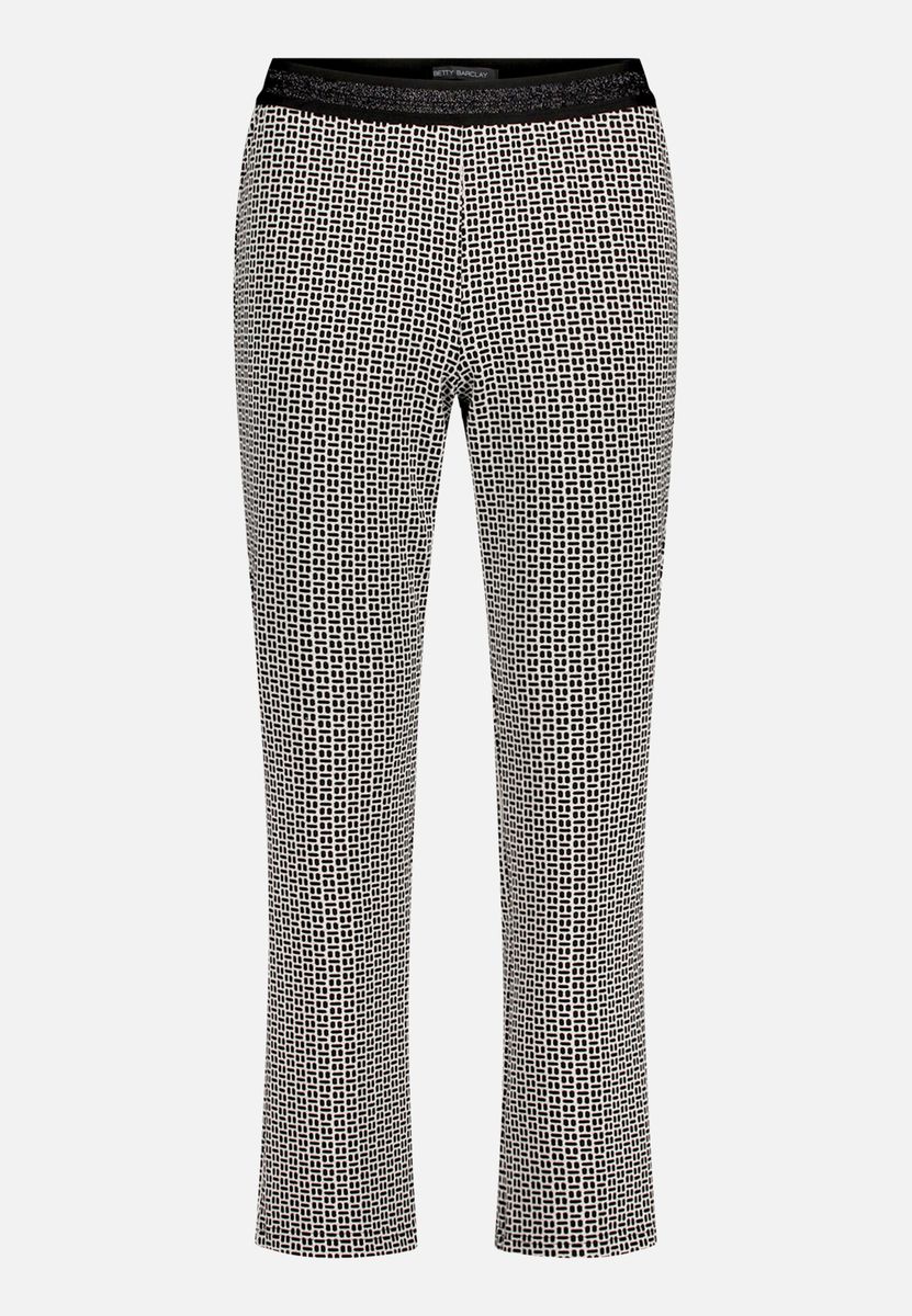 Schlupfhose mit geometrischem Muster, Slim Fit