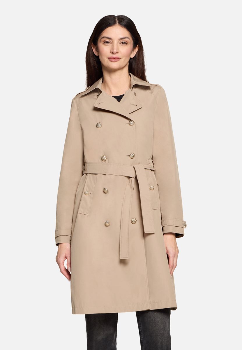 Klassischer zweireihiger Trenchcoat mit Gürtel
