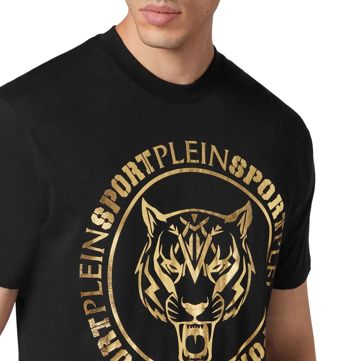 Plein Sport - T-Shirt Rundhalsausschnitt Tiger - Größe S - schwarz