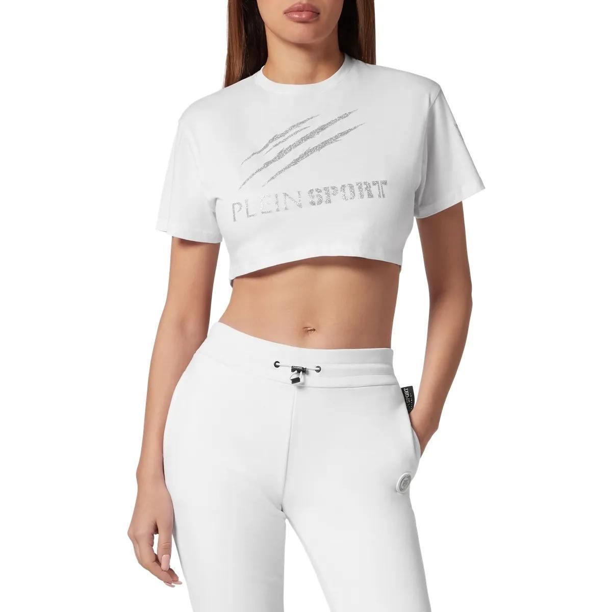 Plein Sport - T-Shirt Rundhalsausschnitt Ss Scratch - Größe L - weiß