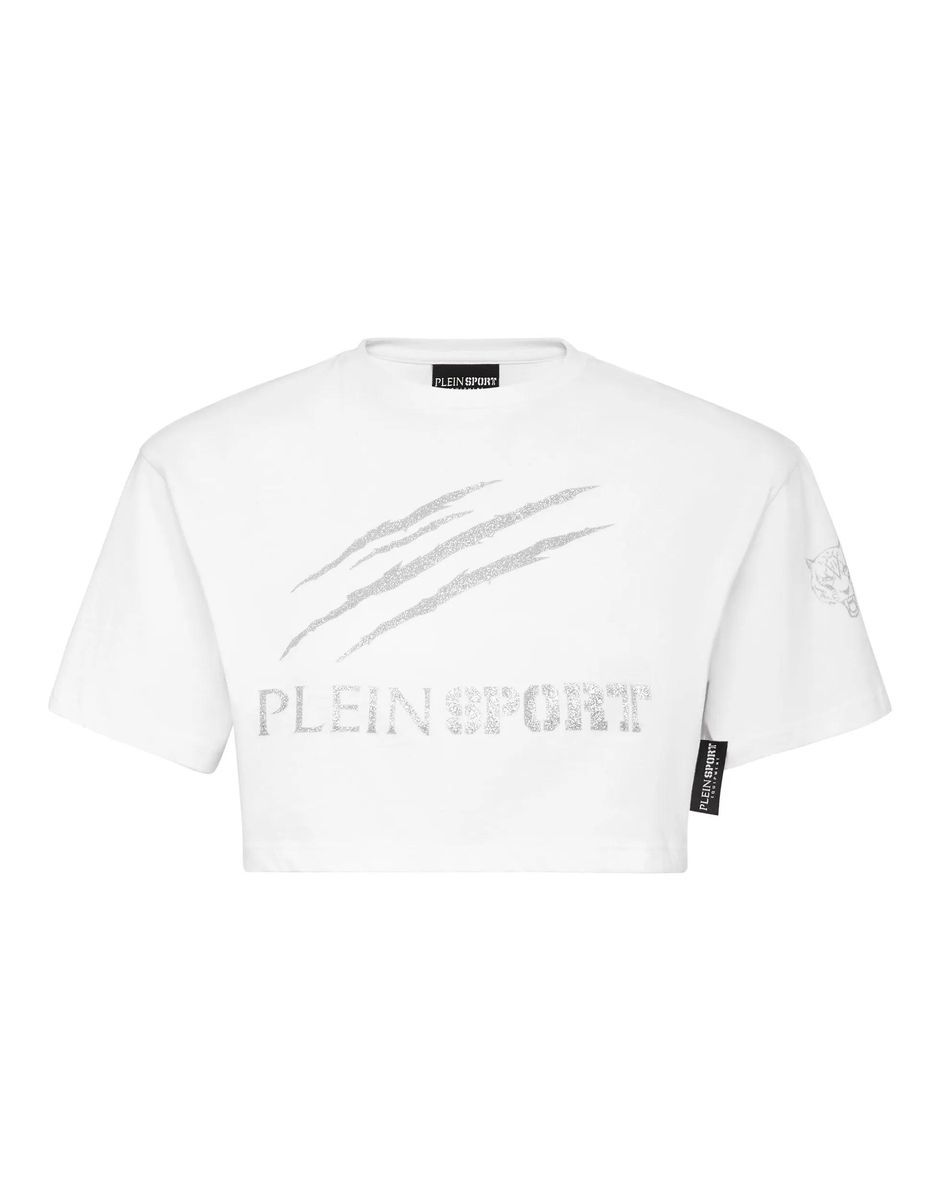 Plein Sport - T-Shirt Rundhalsausschnitt Ss Scratch - Größe L - weiß