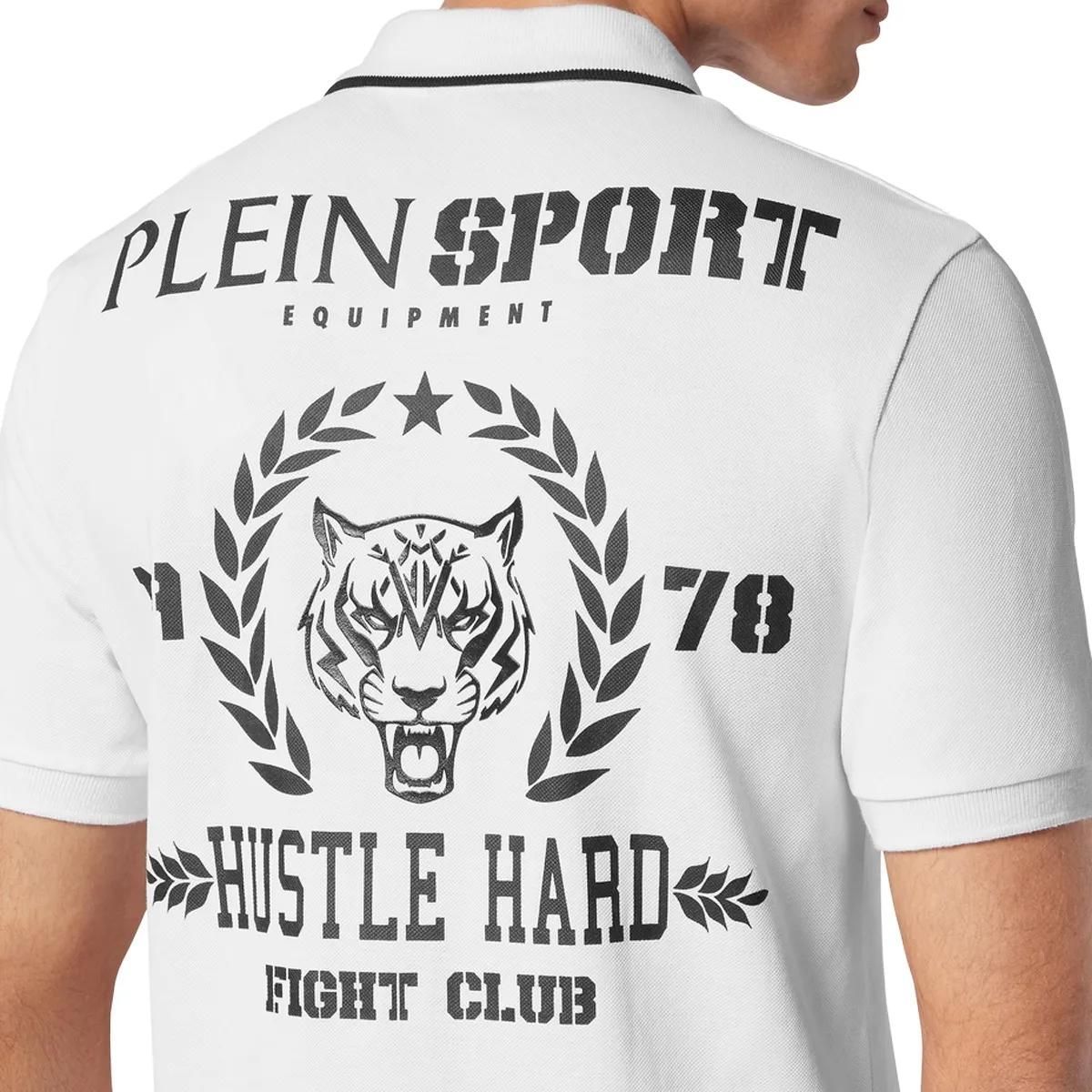 Plein Sport - Poloshirt Carbon Tiger - Größe 3XL - weiß