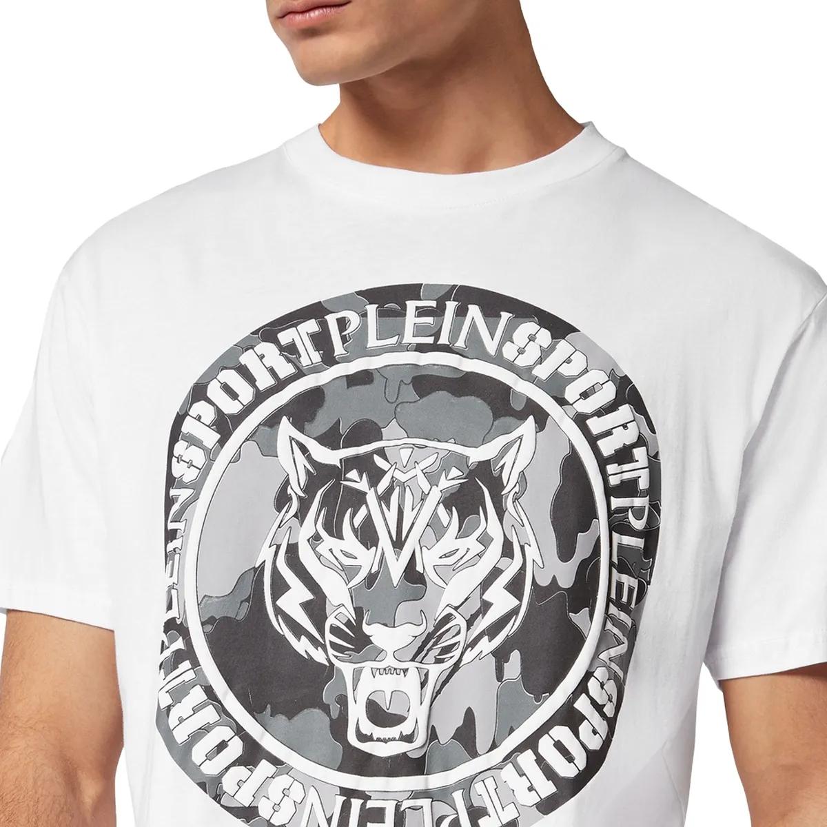 Plein Sport - T-Shirt Carbon Tiger - Größe 3XL - weiß