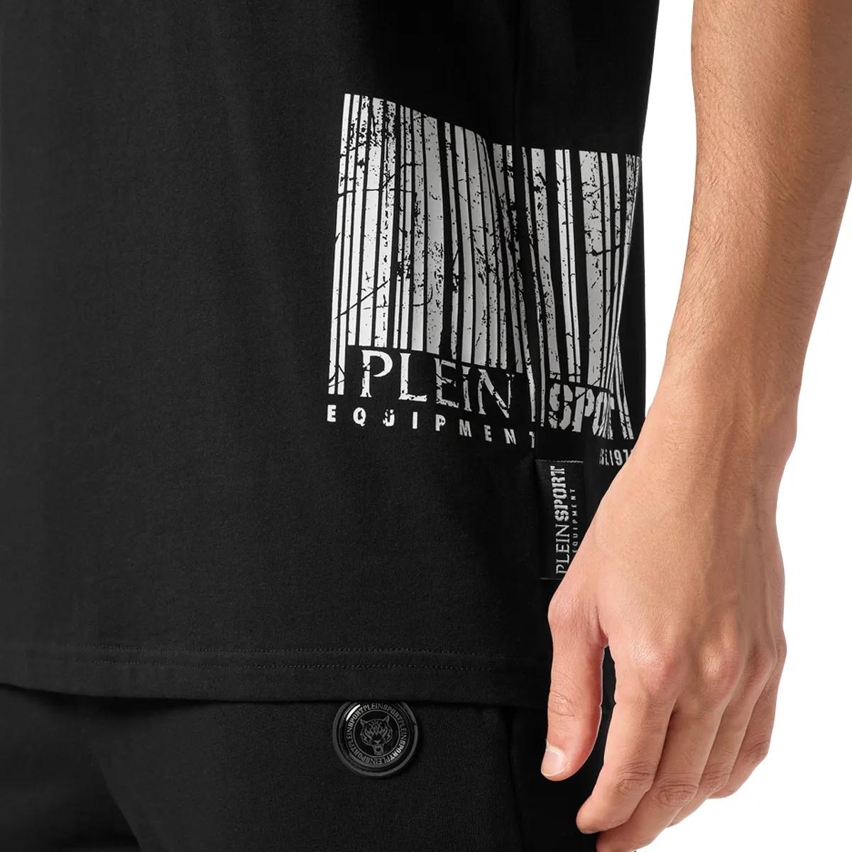 Plein Sport - T-Shirt Barcode - Größe 4XL - schwarz