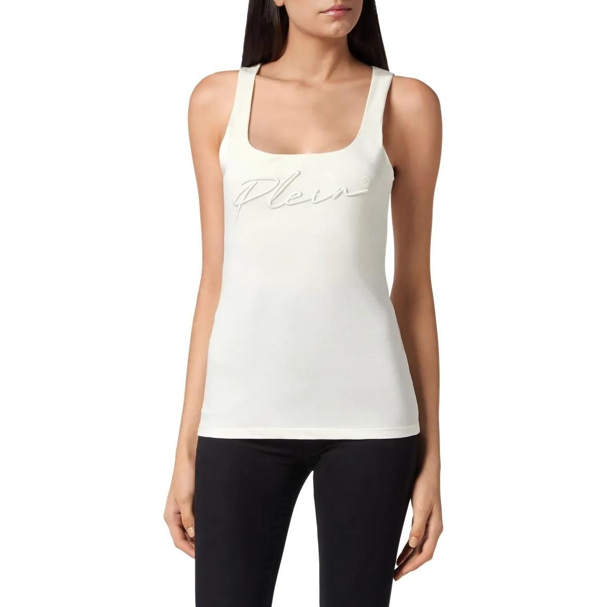 Philipp Plein - Tanktop Signature - Größe L - creme