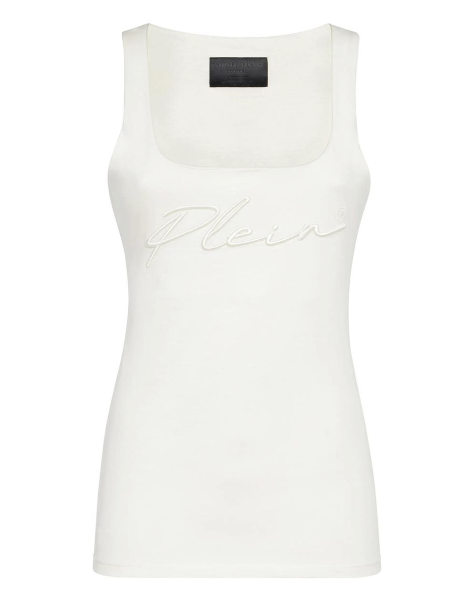Philipp Plein - Tanktop Signature - Größe L - creme