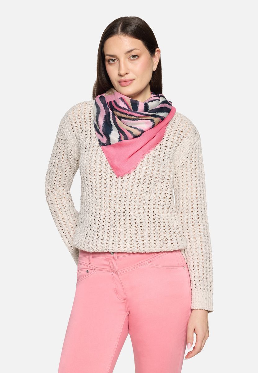 Basic-Schal mit Druck und Fransen