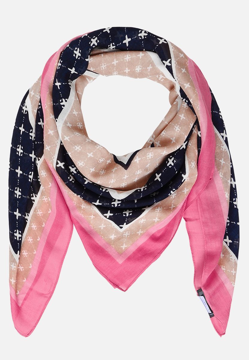 Gemusterter Schal mit Grafikdruck