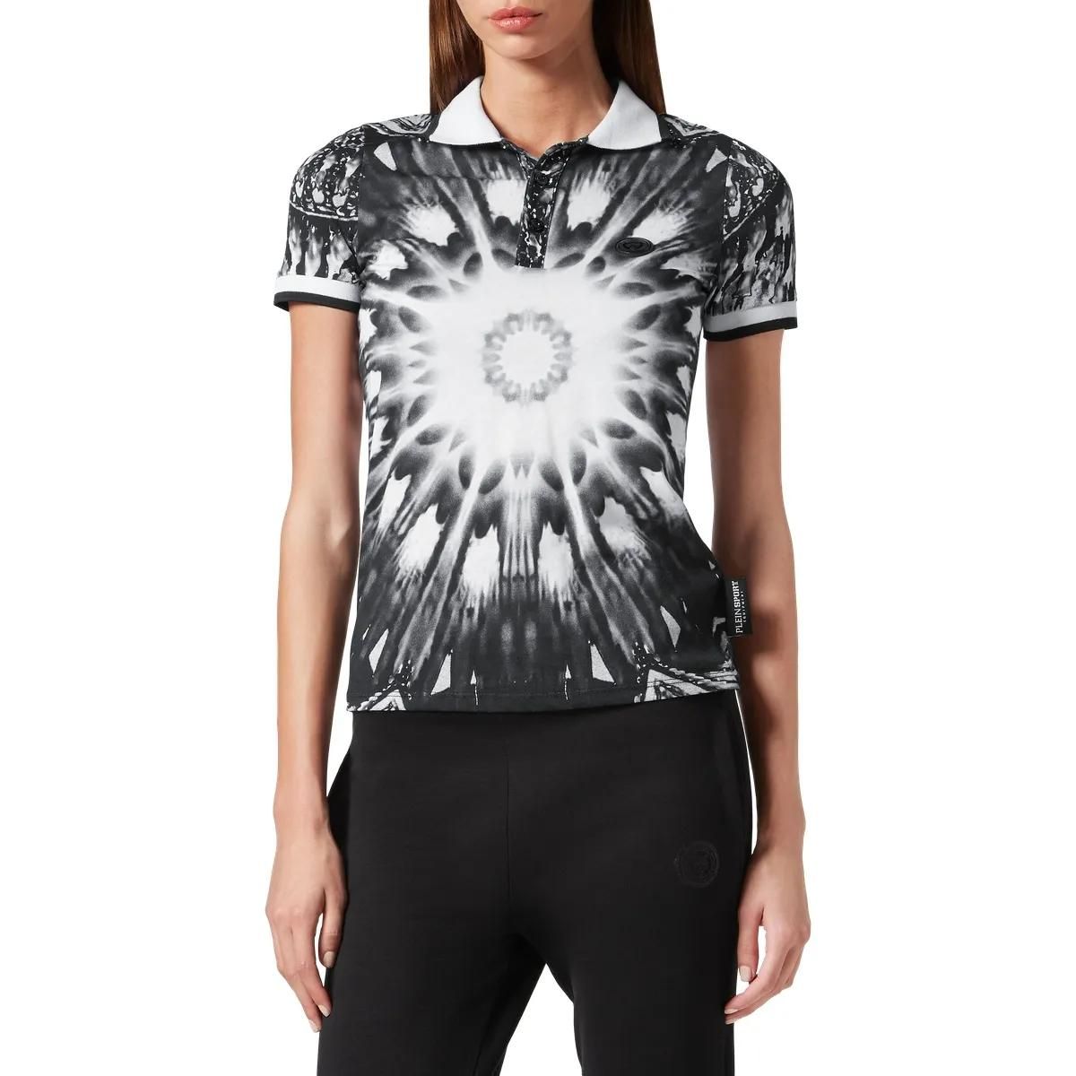 Plein Sport - Poloshirt Optical Flower - Größe M - schwarz