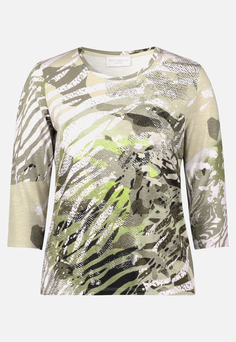 Shirt mit abstraktem Print und Dreiviertelärmeln