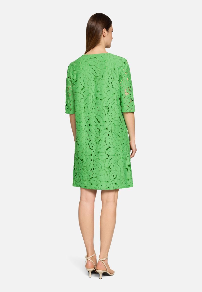 Grünes Spitzen-V-Ausschnitt Etuikleid