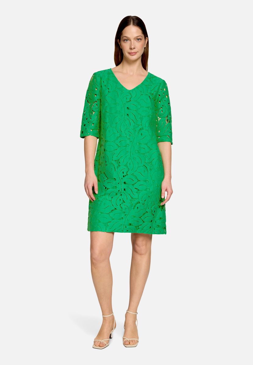 Florales Spitzenkleid mit V-Ausschnitt