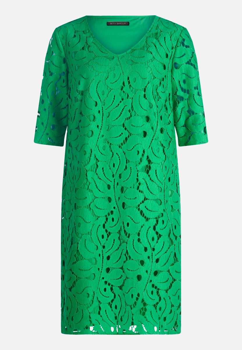 Florales Spitzenkleid mit V-Ausschnitt