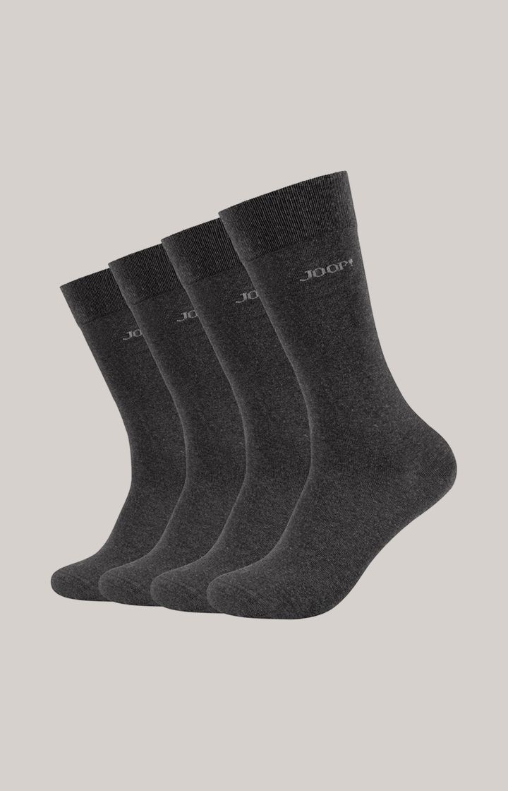 Joop! anthrazitgrau melierte Socken Viererpack Stretch-Baumwollmischung Unisex