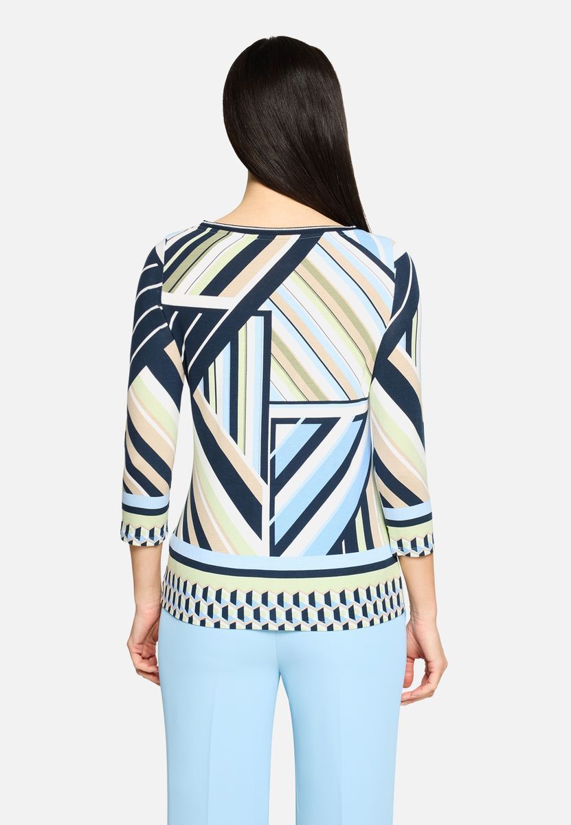 Shirt mit geometrischem Print und Dreiviertelärmeln