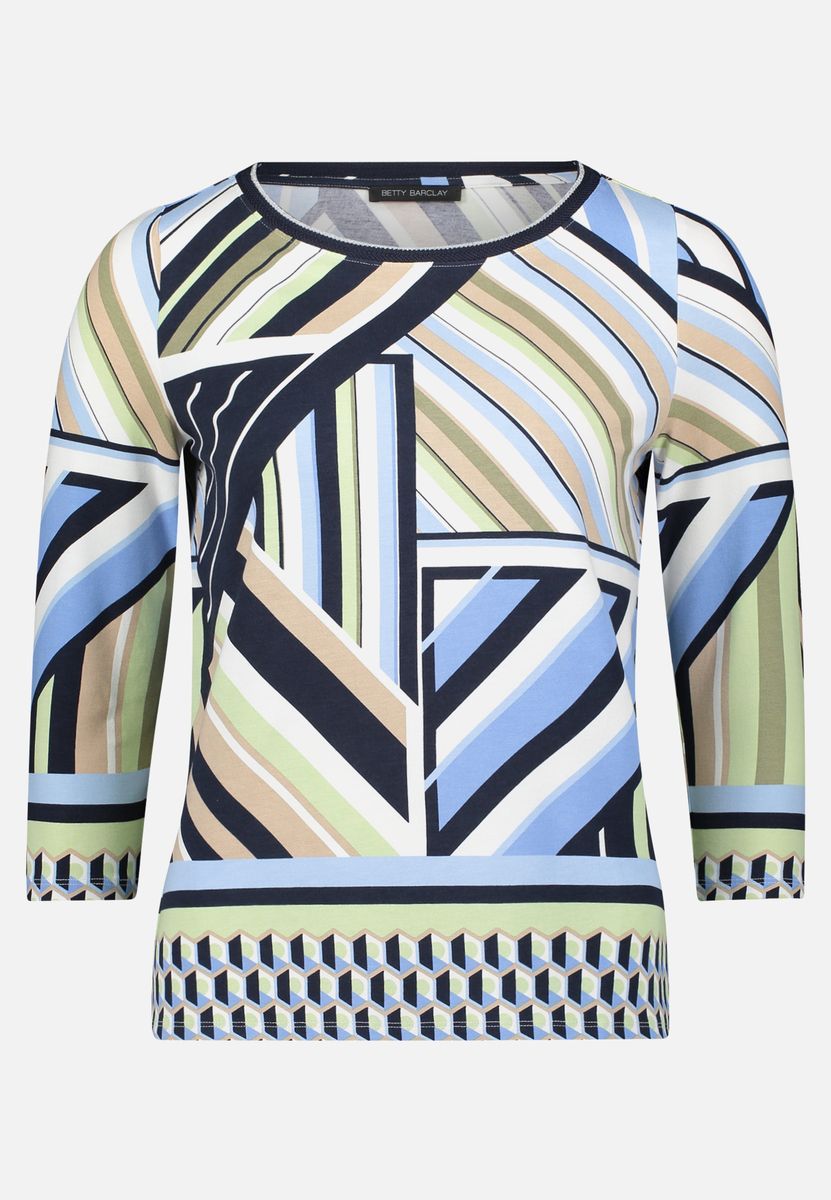 Shirt mit geometrischem Print und Dreiviertelärmeln