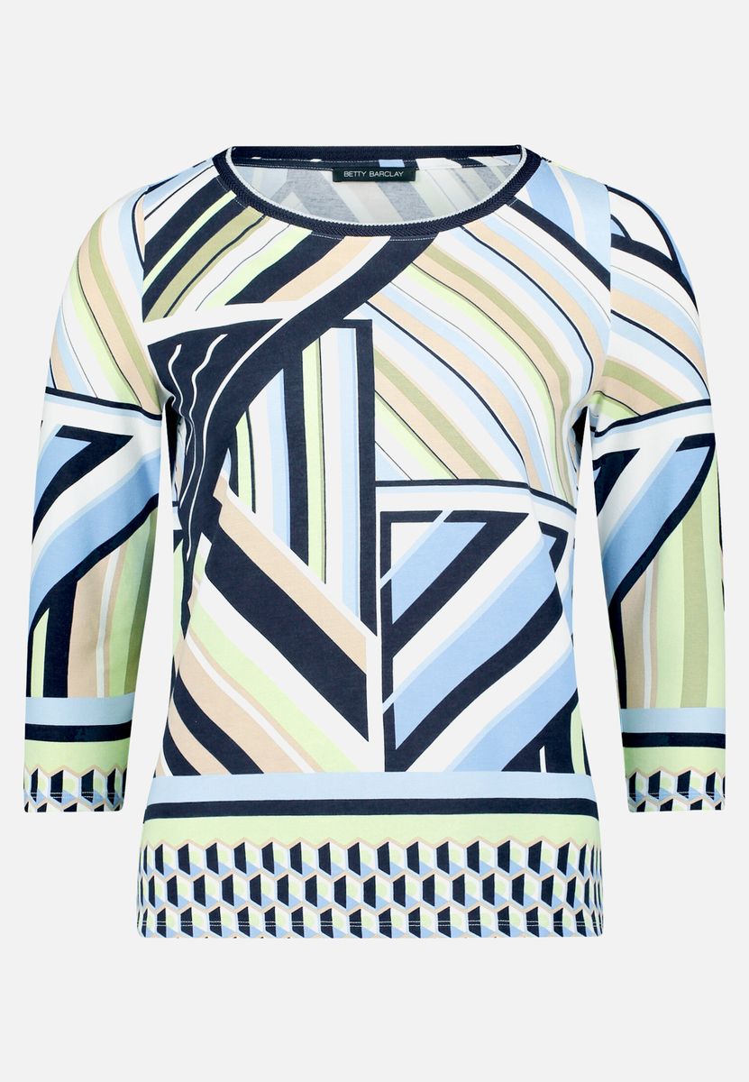 Shirt mit geometrischem Print und Dreiviertelärmeln