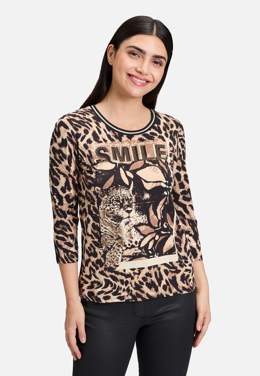 Shirt mit geometrischem Print und Dreiviertelärmeln