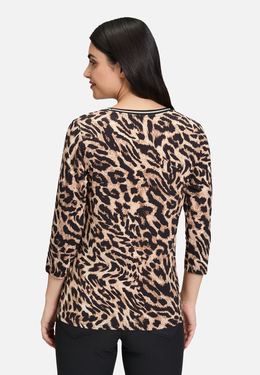 Shirt mit geometrischem Print und Dreiviertelärmeln