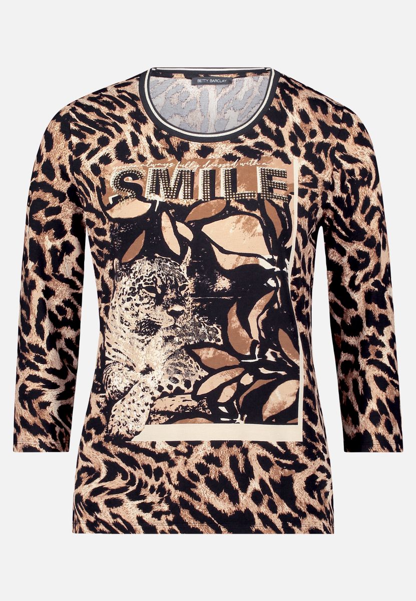 Shirt mit geometrischem Print und Dreiviertelärmeln