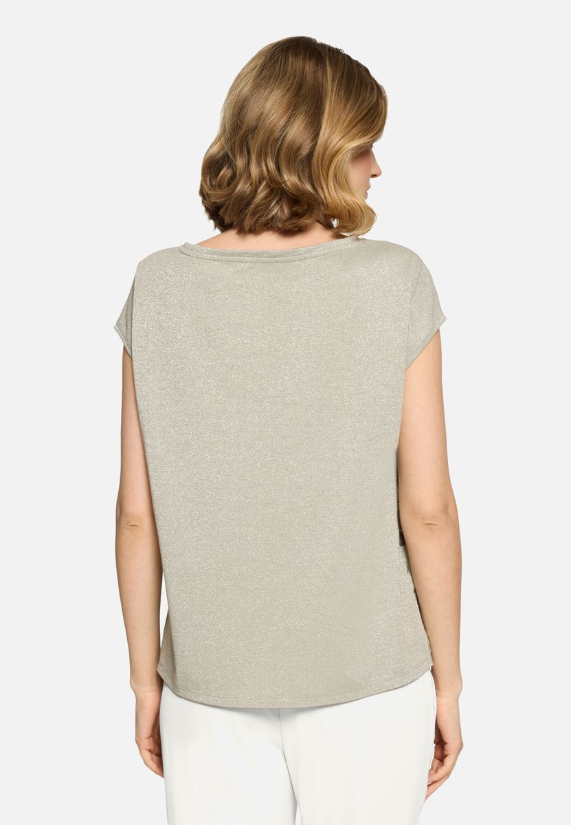 Blusenshirt mit Blätterdruck und Relaxed Fit