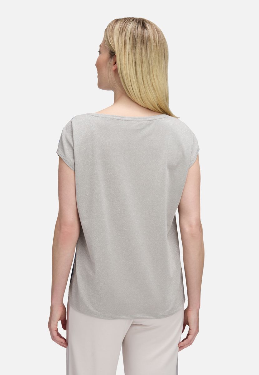 Blusenshirt mit Blätterdruck und Relaxed Fit