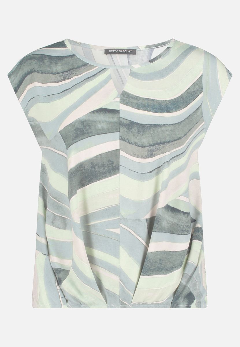 Blusenshirt mit abstraktem Druck und Bindeband