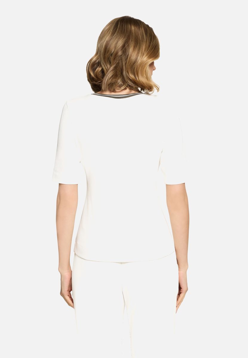 Basic Shirt mit geripptem Grafikdruck