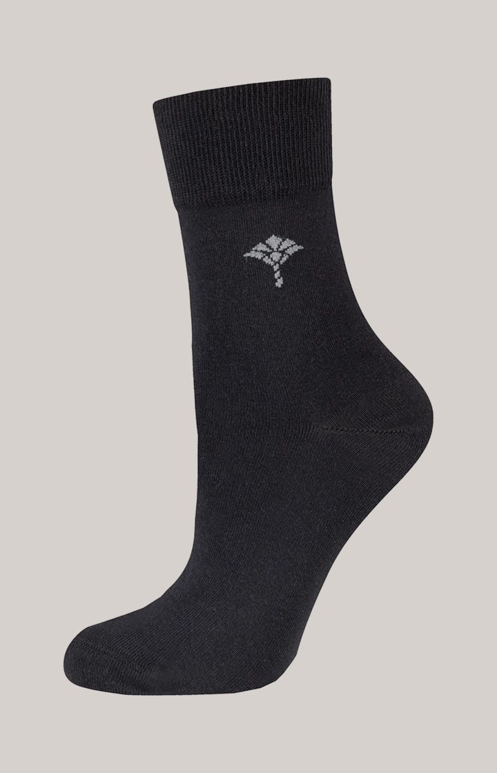 Mey 4er-Pack Schwarze Socken aus Baumwollmischung mit Logo-Detail