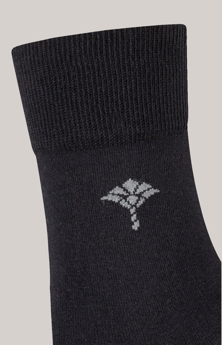 Mey 4er-Pack Schwarze Socken aus Baumwollmischung mit Logo-Detail