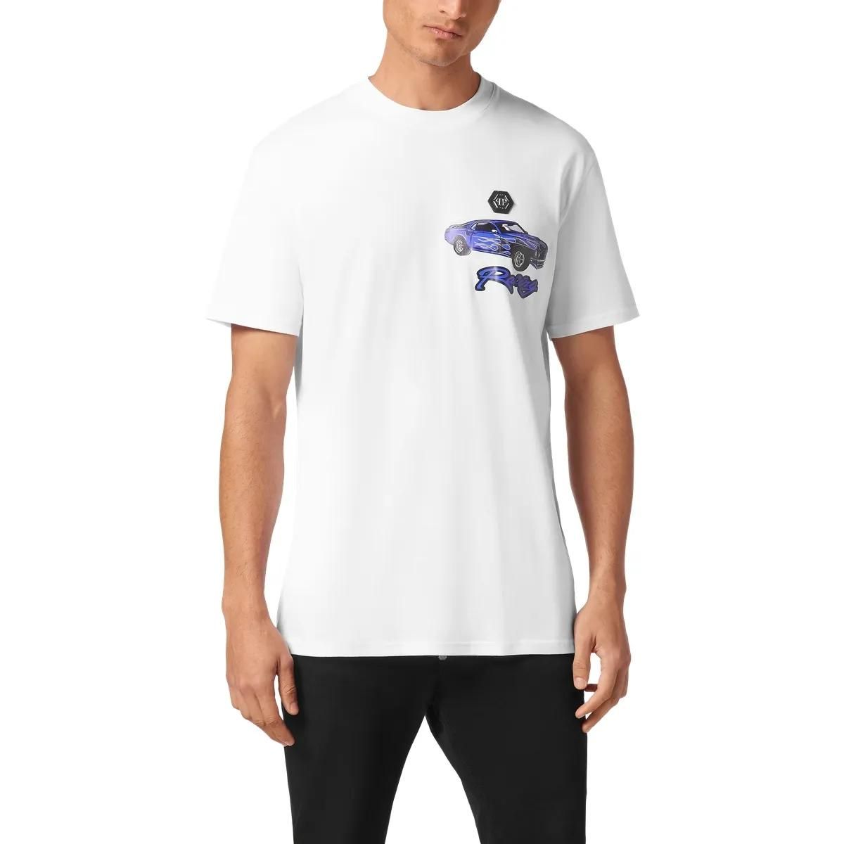 Philipp Plein - T-Shirt Racing - Größe 3XL - weiß