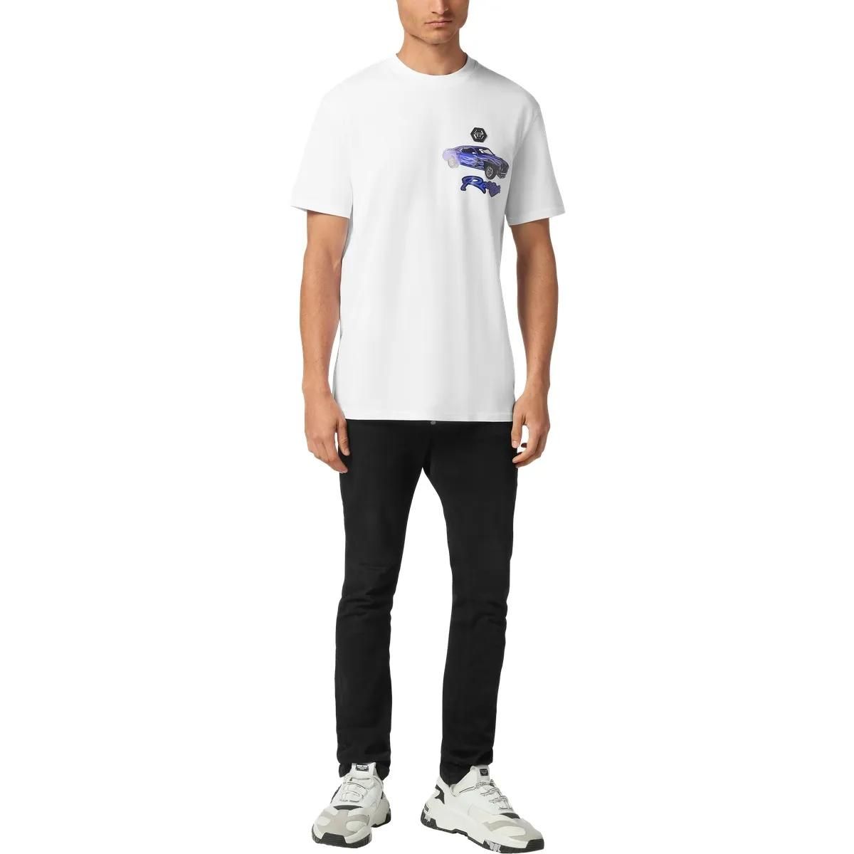 Philipp Plein - T-Shirt Racing - Größe 3XL - weiß