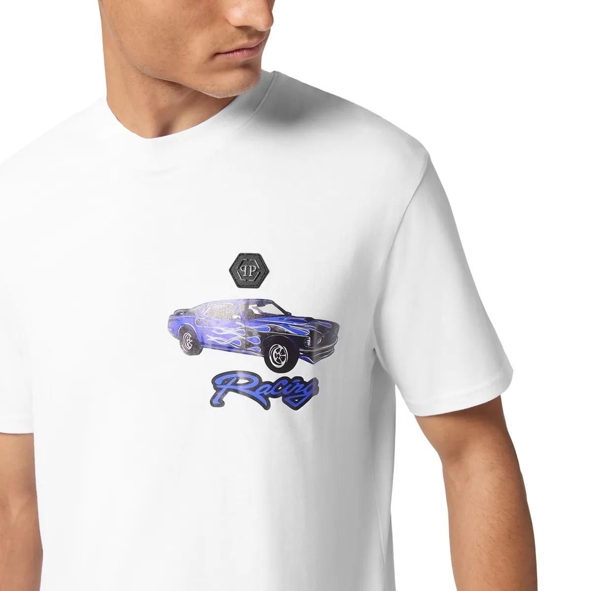 Philipp Plein - T-Shirt Racing - Größe 3XL - weiß