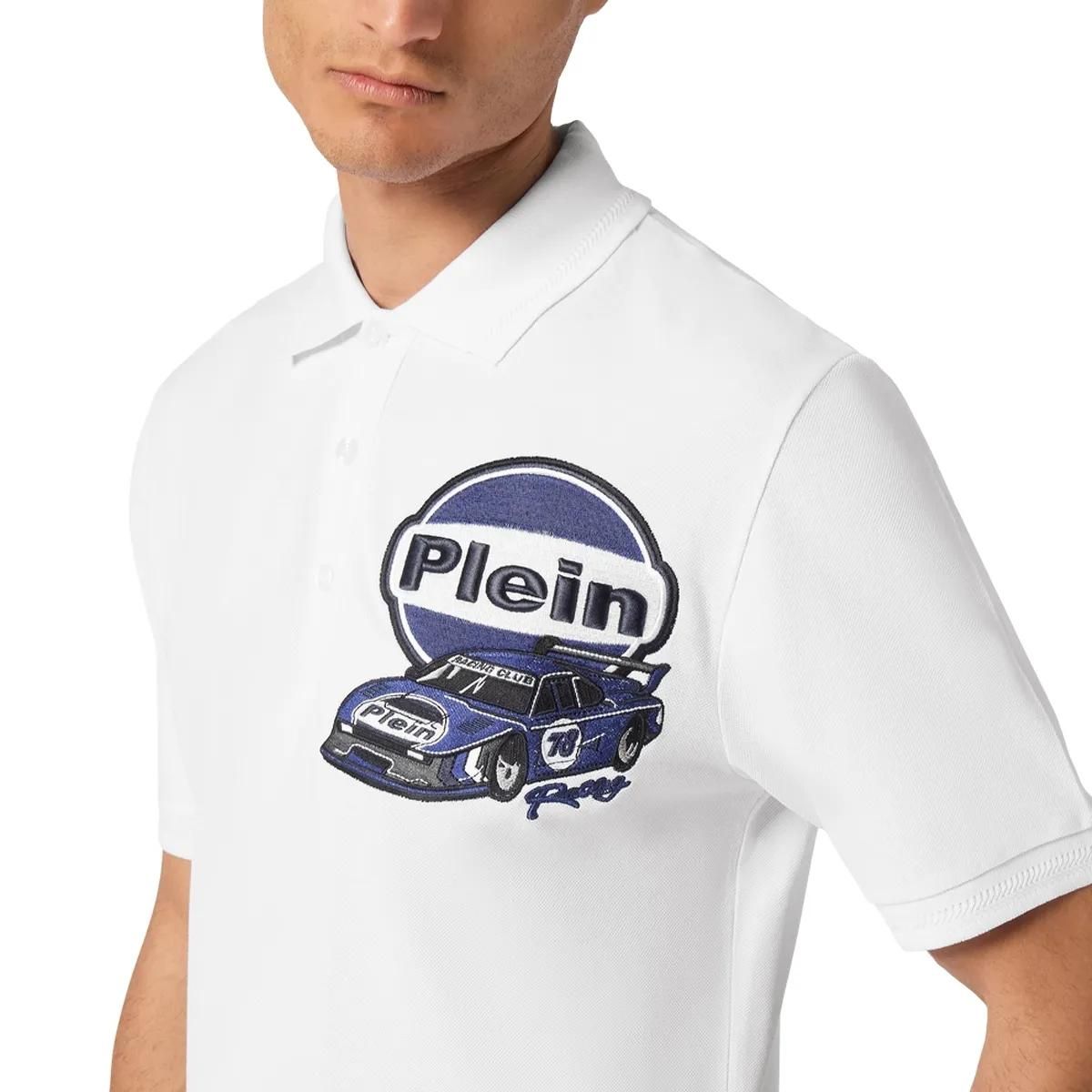Philipp Plein - Poloshirt Racing - Größe 3XL - weiß